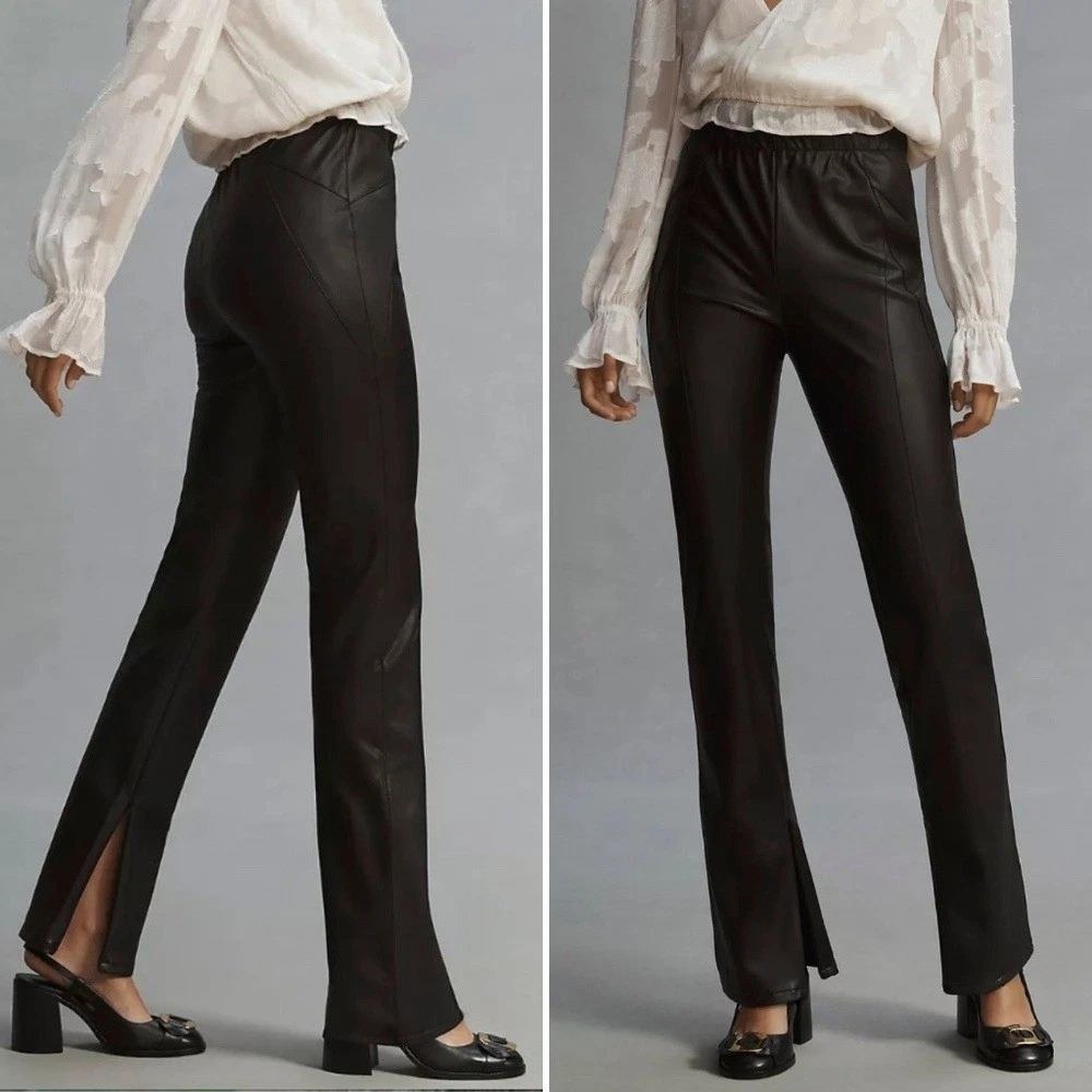 Pilcro Anthropologie Glasgow Faux Leather Skinny Pants 25 Black Vegan Moto